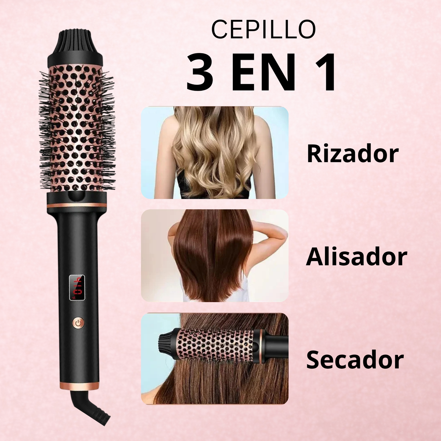 Rizador de pelo iónico 3 en 1